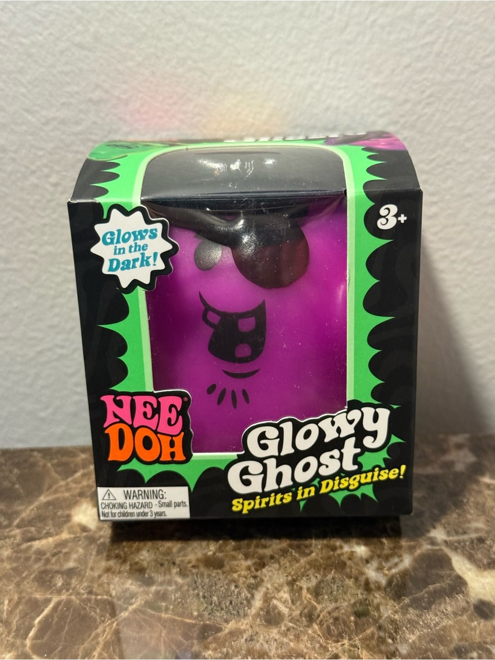 NeeDoh Glowy Ghost Kids Toy - Purple Glow in the Dark